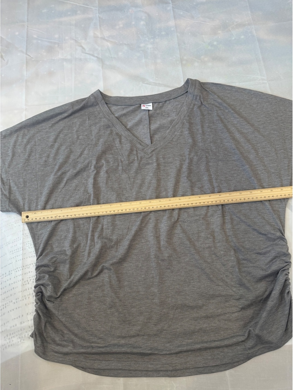 WINOLL gray V-neck top CLOTHING00052